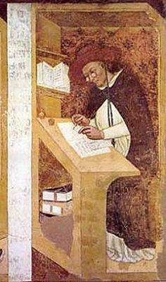 Tomaso da Modena, il Cardinale Ugo da Provenza nello studiolo